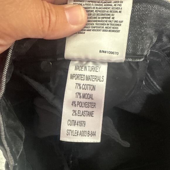 AGOLDE Sophie Skinny in Silence Distressed Mid Rise Denim Jeans Gray Wash sz 26 - Picture 6 of 8